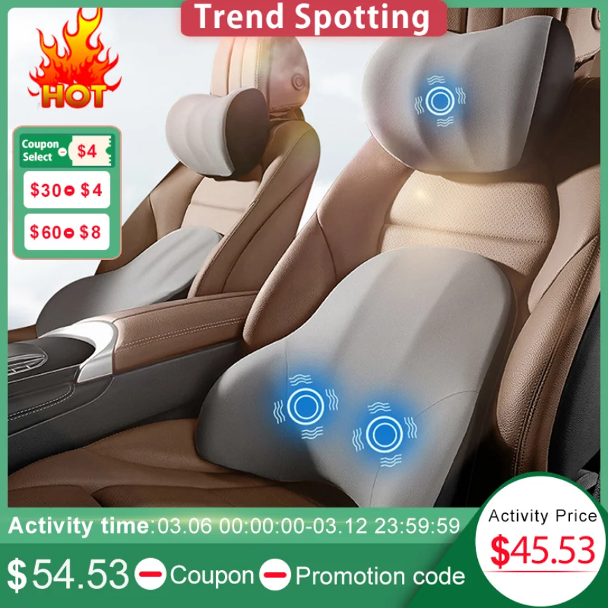 Car Electric Single Lumbar Single Headrest Vibration Massage Lumbar