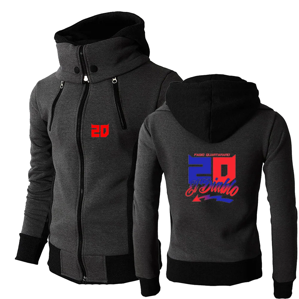 Men Motorcycle Racing Hoodie Zip Lapel Collar High Quality