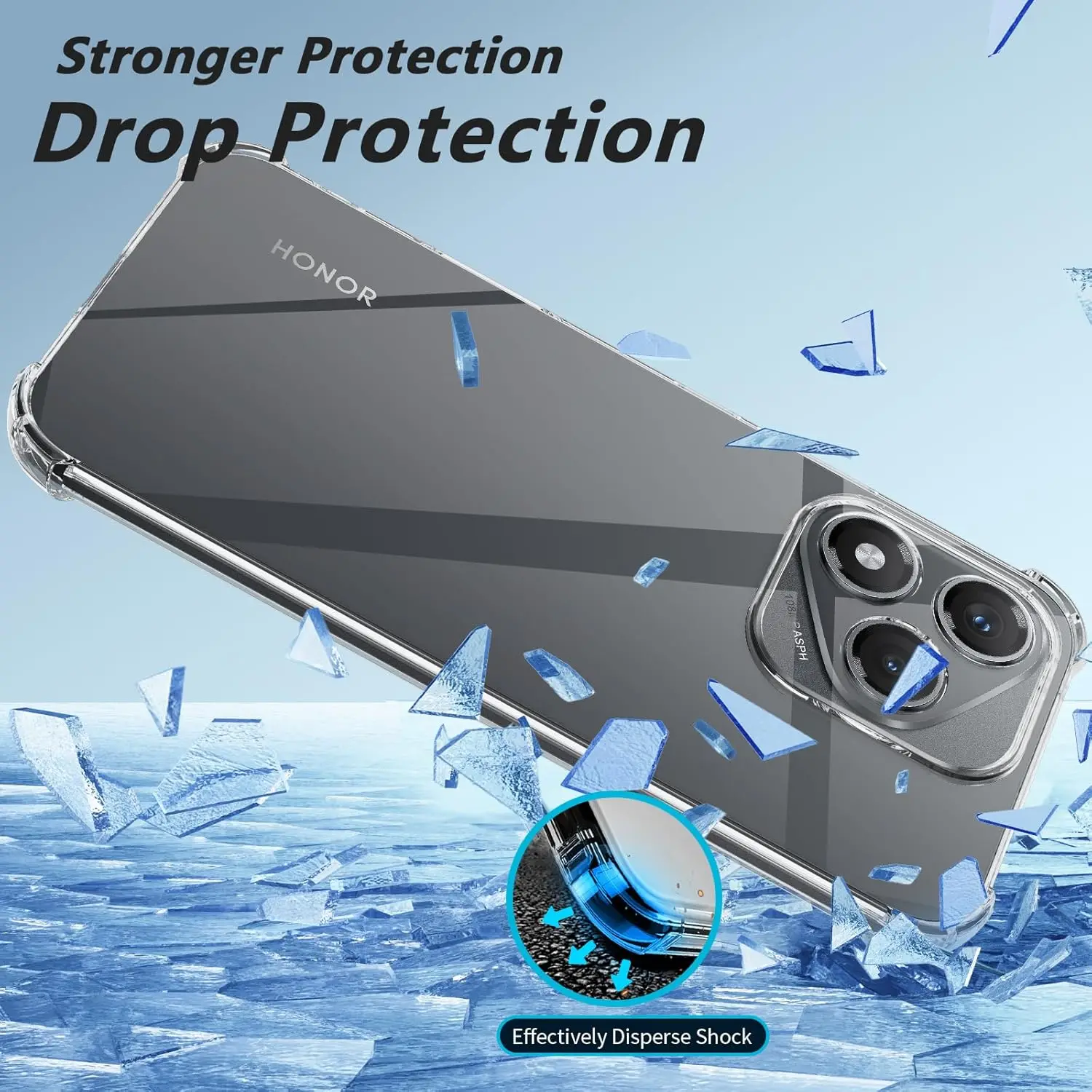 명예 400 라이트 400 라이트 라이트 5G 2025 클리어 크리스탈 충격 방지 실리콘 소프트 커버에 대한 황변 방지 투명 보호 케이스