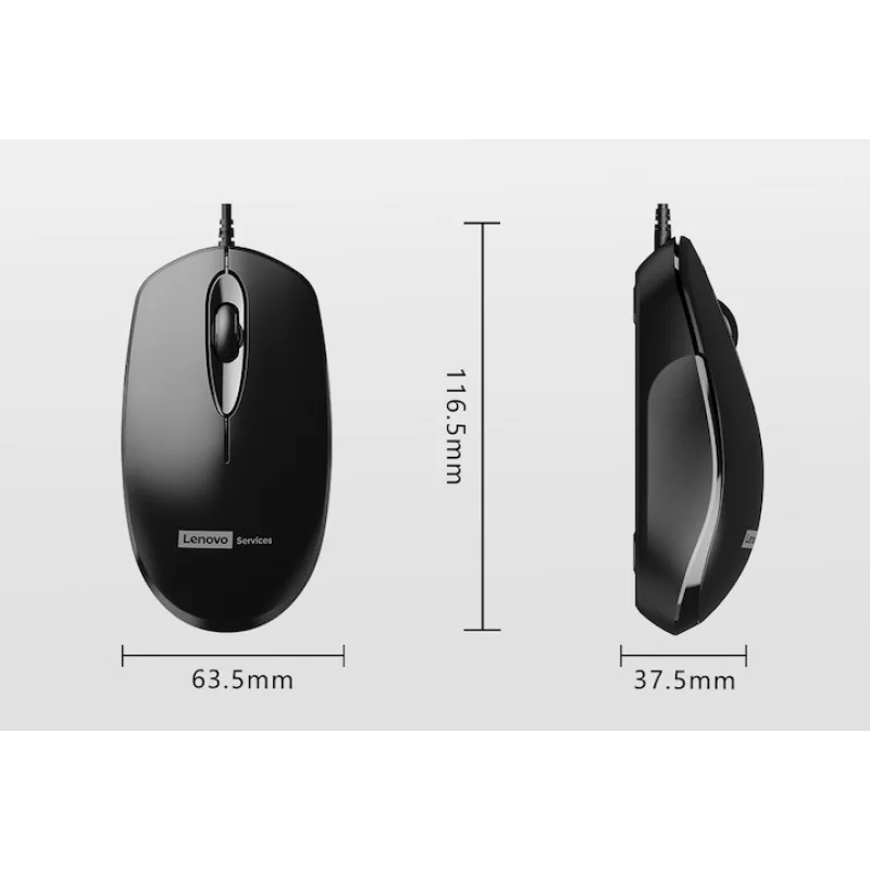 Ergonomic Wired Mouse with USB Connectivity - Classic Black