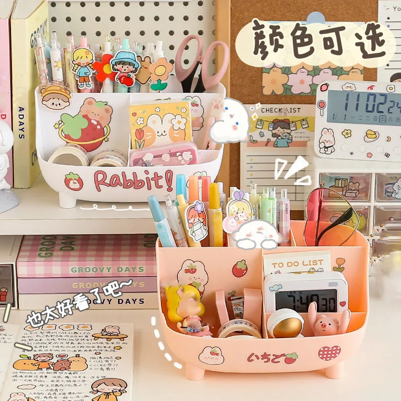 Kawaii Desk Organizer with Drawers for Teen Girls Cute Kawaii Desk  Organizer with Stickers DIY Fun School Supplies Stationery Makeup  Accessories