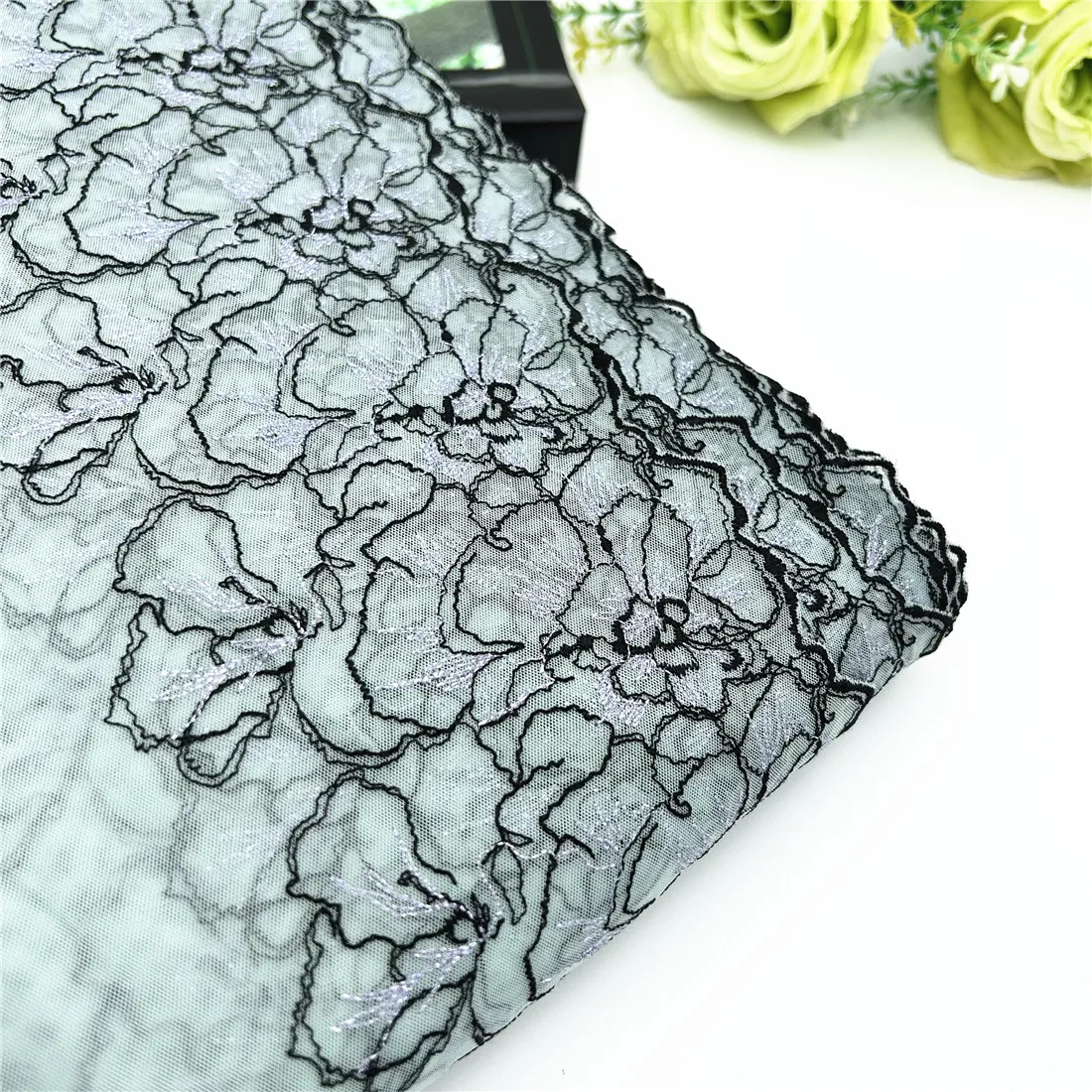 3y/lot 18.50cm Lavender Shimmer Embroidery Lace Trim Clothing Accessories Dress Sewing Applique Costume Lace Fabric Wedding 3