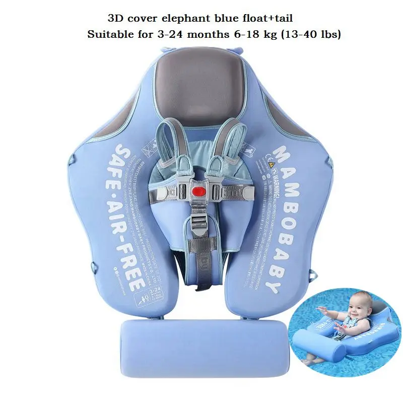 Newborn Baby Floats Swim Trainer AMAES Inflatable Baby Swimming Float Ring with Safe Bottom Support and Swim Buoy Floats 3Years Swimming Pool Accessories for Newborn Baby Kid Toddler Age 3 Months 