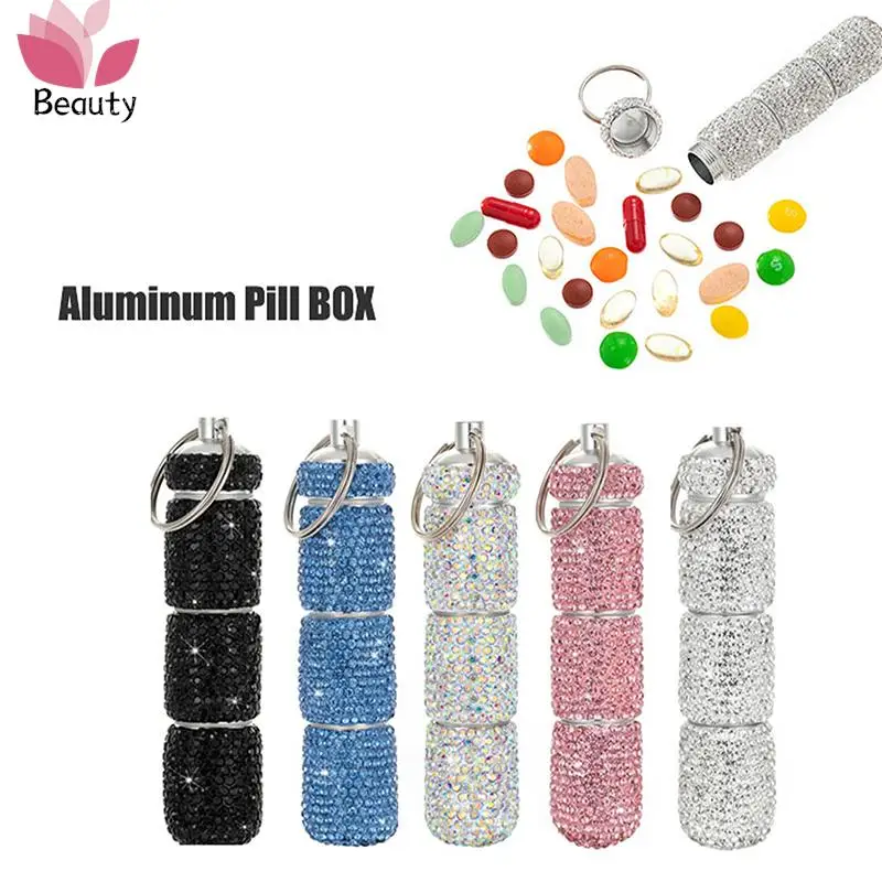 

Контейнер для таблеток для лекарств, держатель для планшета, блестящая тонкая работа, флакон из цинкового сплава для походов