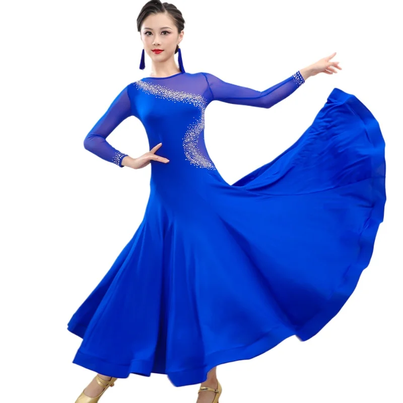 Woman ballroom dance competition dress ballroom waltz standard dress D088