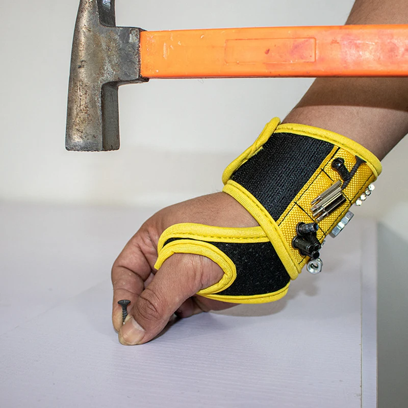 Magnetic Wristband Repair Tool Bag for Holding Screws Nails Drilling Bits Wrist Tool Holder Storage Tool Bag