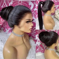 Perruque Full HD Lace Front Wig sans colle naturelle, cheveux lisses, 13x6, 30 pouces, densité 250, 360 5