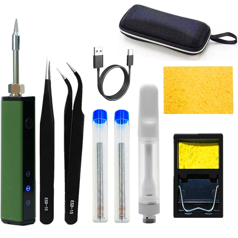 650mAh Small-scale USB Soldering Iron Set Adjustable Temperature Ceramic Core Heating Portable Home Welding Solder Repair Tools