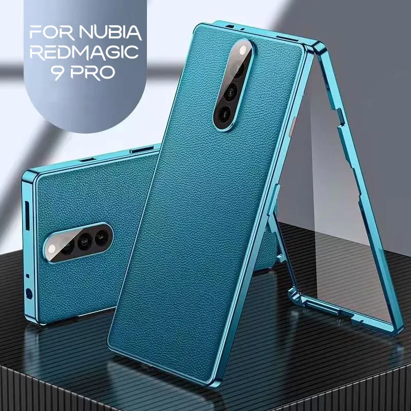 Custodia Magnetica Paraurti In Metallo Per Nubia Redmagic 9 Pro Plus Glass Front Glass Funda Con Cover Posteriore In Pelle Pu Per Redmagic 8 Pro +