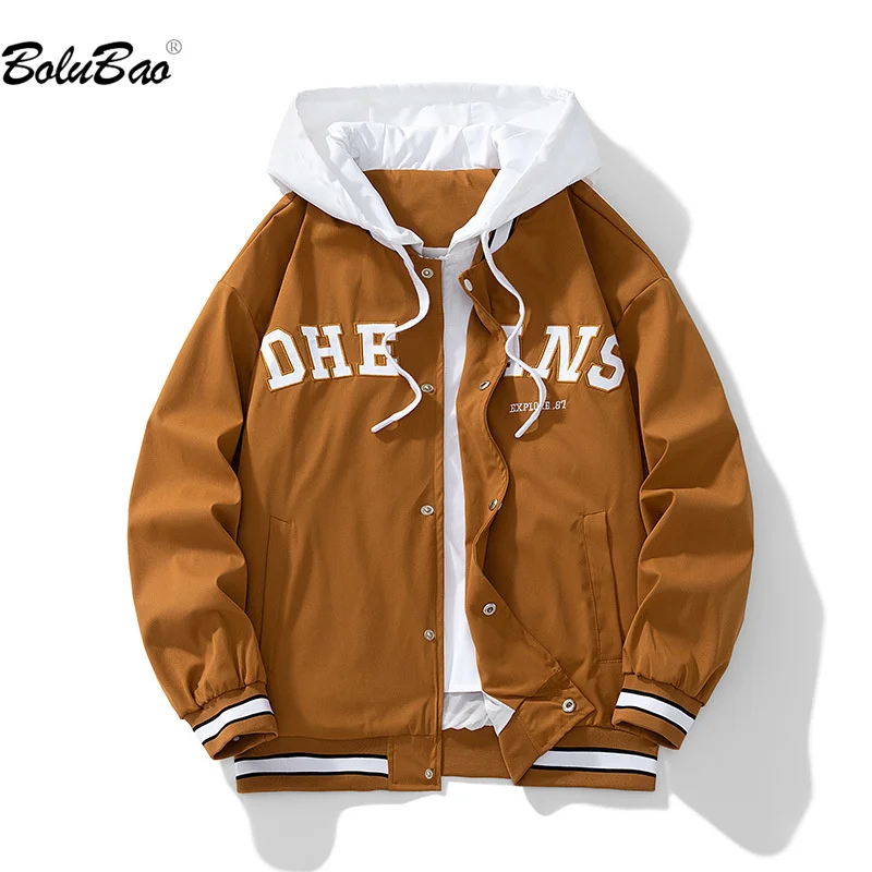 

BOLUBAO 2023 Outdoor Casual Jacket For Men Fake Two Warm Slim-Fit Coats High Quality Design Hot Street Wear Jacket For Men