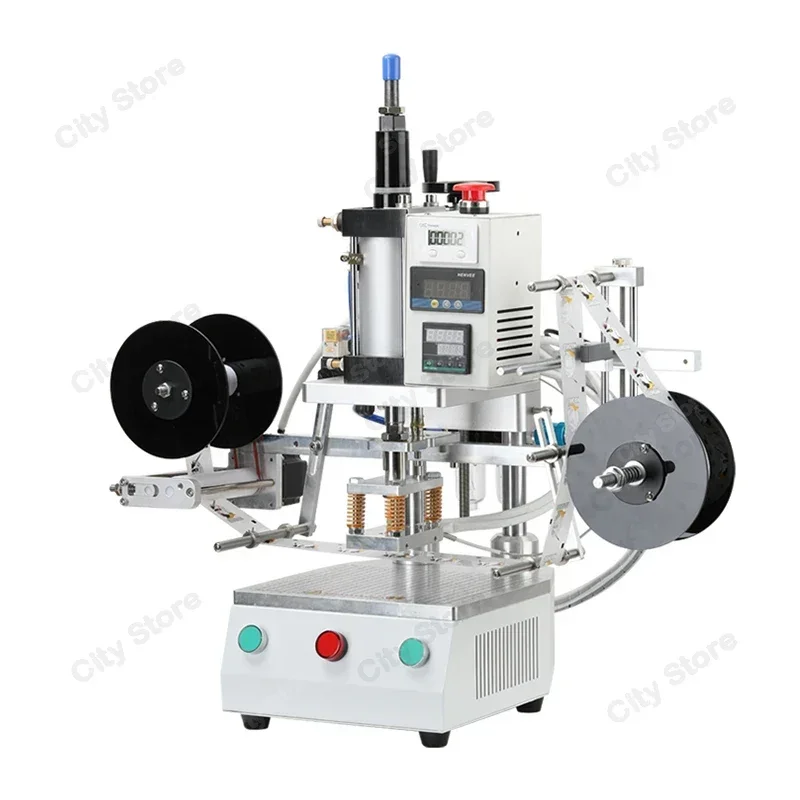 Full Automatic Hot Stamping Heat Transfer Machine Pneumatic Embossing Machine Stamping Pattern for Masks hat socks etc