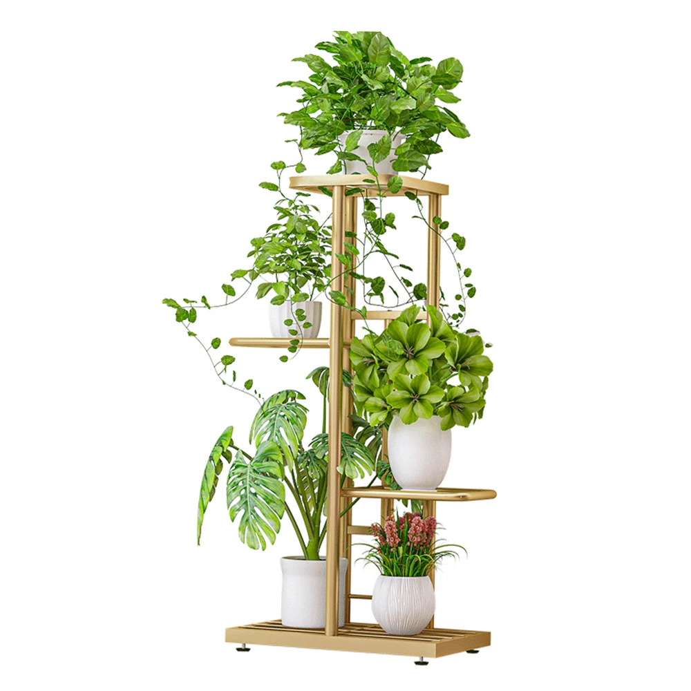 

4-Tier Metal Plant Stand Flower Pot Stand Flower Display Rack Plant Holder Plant Shelf for Indoor Living Room Balcony Decoration