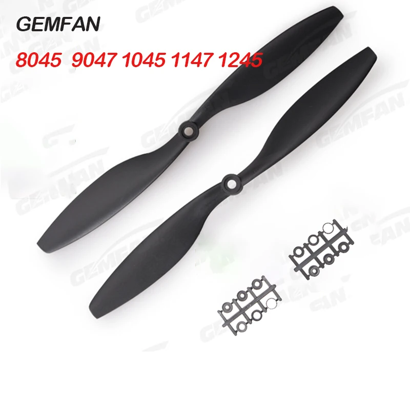 

2PCS/1pair Gemfan Carbon Nylon CW/CCW Propeller 8045 9047 1045 1147 1245 Blades Prop 6mm with paddle ring for RC Quadcopter