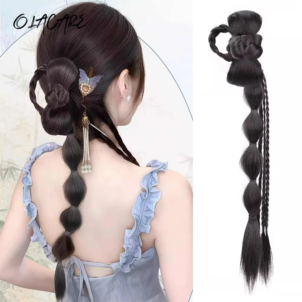 Synthetic Ponytail Braid Wig for Women Hanfu Cheongsam