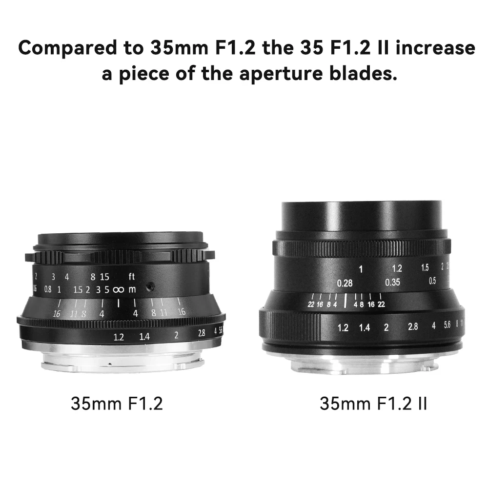 7artisans 35mm F1.2 Mark II APS-C 대구경 단렌즈, E, 후지 FX, 캐논 EF-M, M5, M6, M50, 니콘용 마이크로 4/3