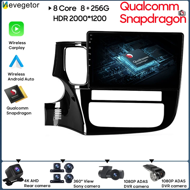 

Android для Mitsubishi Outlander 3 GF0W GG0W 2012-2018 Автомобильное радио Мультимедийный видеоплеер GPS-навигация No 2Din DSP Andorid Auto