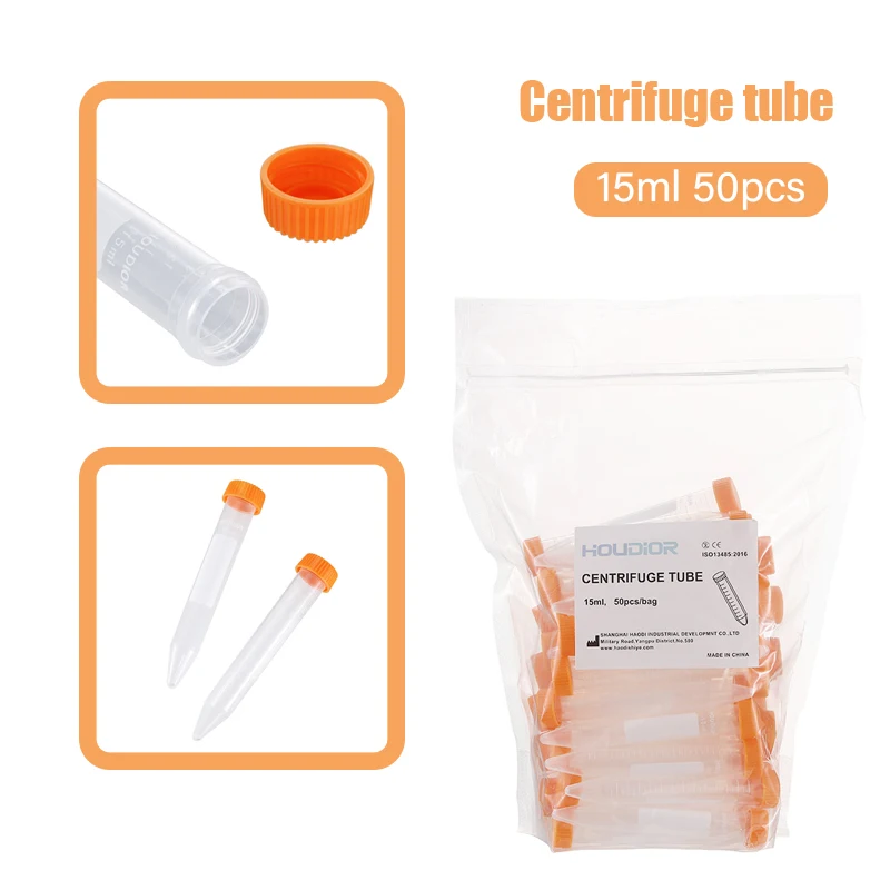 

50Pcs 15ML Sample Test Tube Specimen Tube Lab Supplies Clear Micro Plastic Centrifuge Vial Snap Cap Container For Laboratory