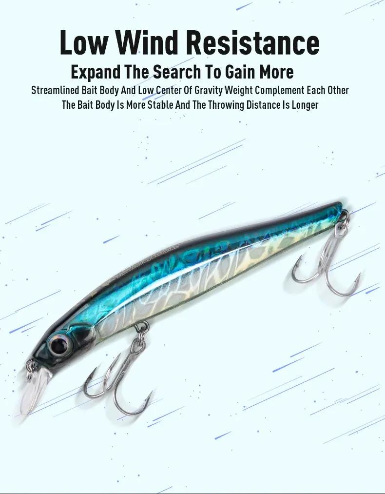 Künstler FR Silence Sinking Minnow Angelköder 80 mm 105 mm Jerkbaits Gute Action-Wobbler Hochwertige harte Köder Wolfsbarsch – Detail 5