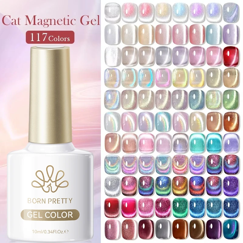 BORN PRETTY 117 Farben Cat Magnetischer Gel-Nagellack, 10 ml, vollständiger Lack, semi-permanent, super wunderschöne Nägel, Maniküre