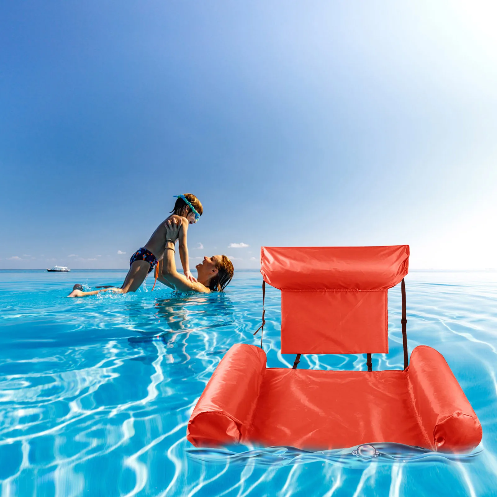 

Floating Recliner Inflatable Lounge Easy to Carry Pool Floats with Extra Boyancy for Adults Multiple Colors THJ99