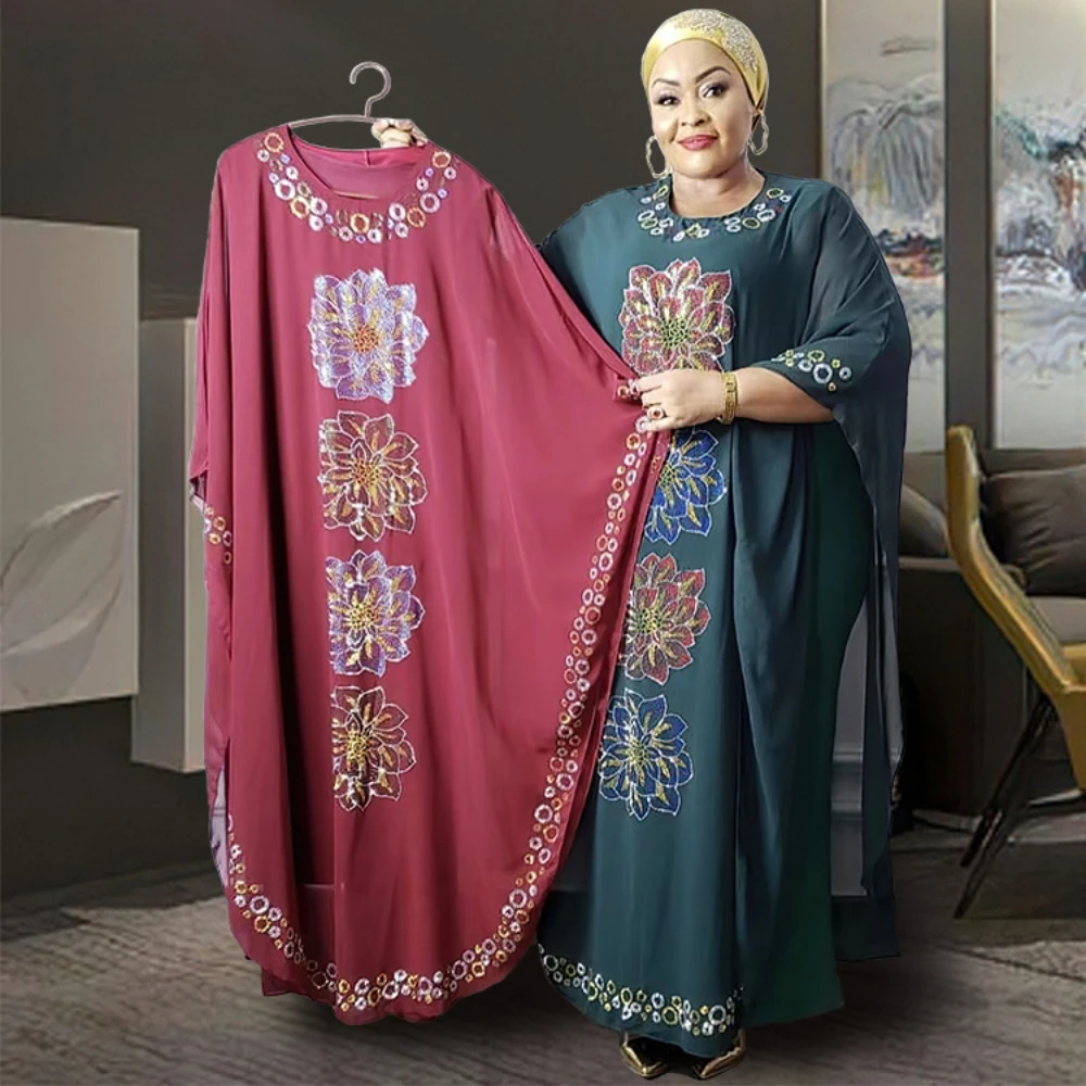 

Elegant Luxury Kaftan Abaya Dubai Kimono Cardigan Muslim Boubou New Party Dress Abayas African for Women Boubou Robe Plus Size