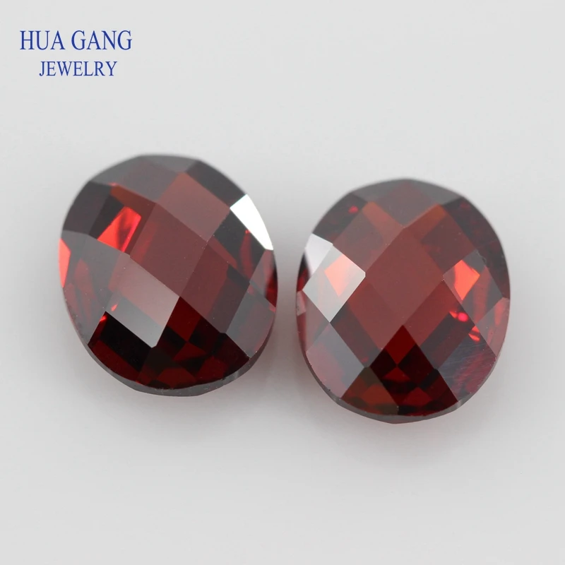 Multicolour Oval Shape Double Checkerboard Cubic Zirconia white amethyst garnet Golden Synthetic Gems For Jewelry
