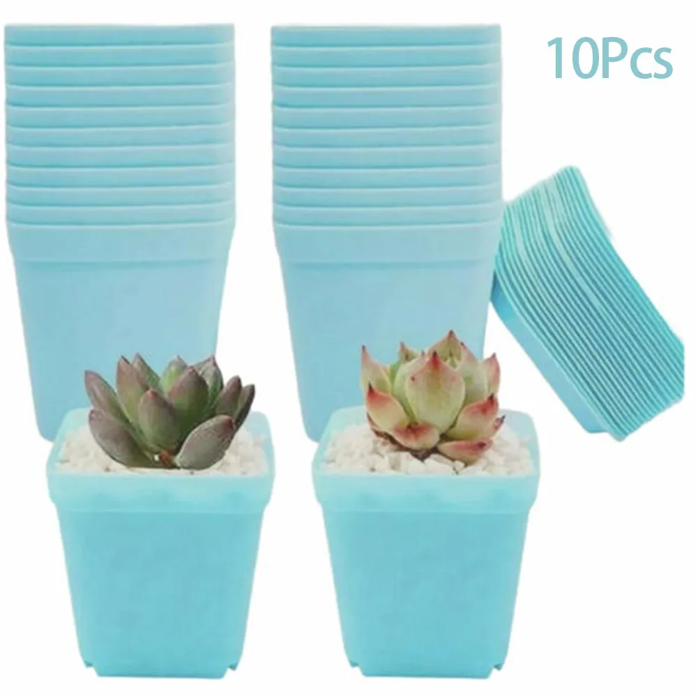 

Boxes With Small Holes Square Flowers Pots Succulents Ventilated W/ Drain Tray 10 PCS 2.7x3.12inch Drained Garden