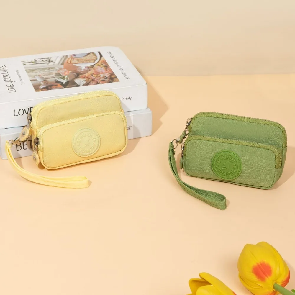 New Waterproof Coin Purse with Key Ring Solid Color Card Holder Coin Bags Large Capacity Wear-resistant Money Bag