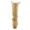 High Quality 3.5CM Heel Brown Color Women Embroidery Dance Boots Wear Indoor 2
