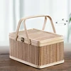 1pc Bamboo Fruit Basket, Outdoor Handheld Picnic Basket, Food Storage Basket, Kitchen Accessories, Kitchen Decor, Home Decor, 4