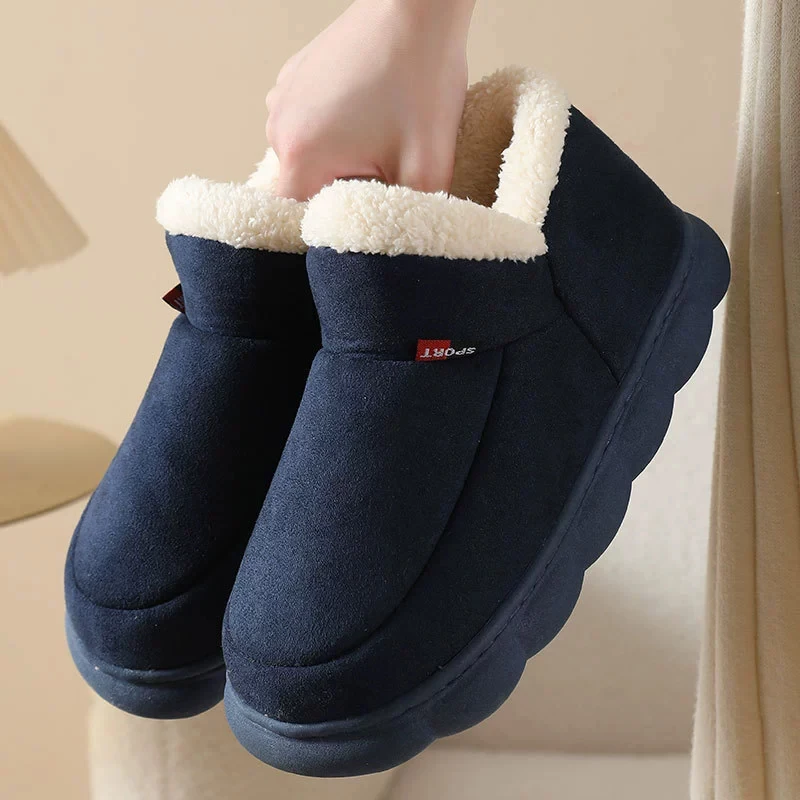 Corduroy Cotton Slippers Soft Plush House Shoes for Men and Women