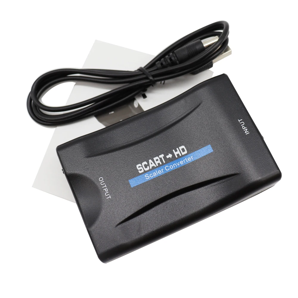 Convertitore Audio Video Da Scart A Hd Nku Adattatore Unidirezionale Da Segnale Hd A Scart Con Cavo Usb Per Televisore Dvd Hdtv Sky Box