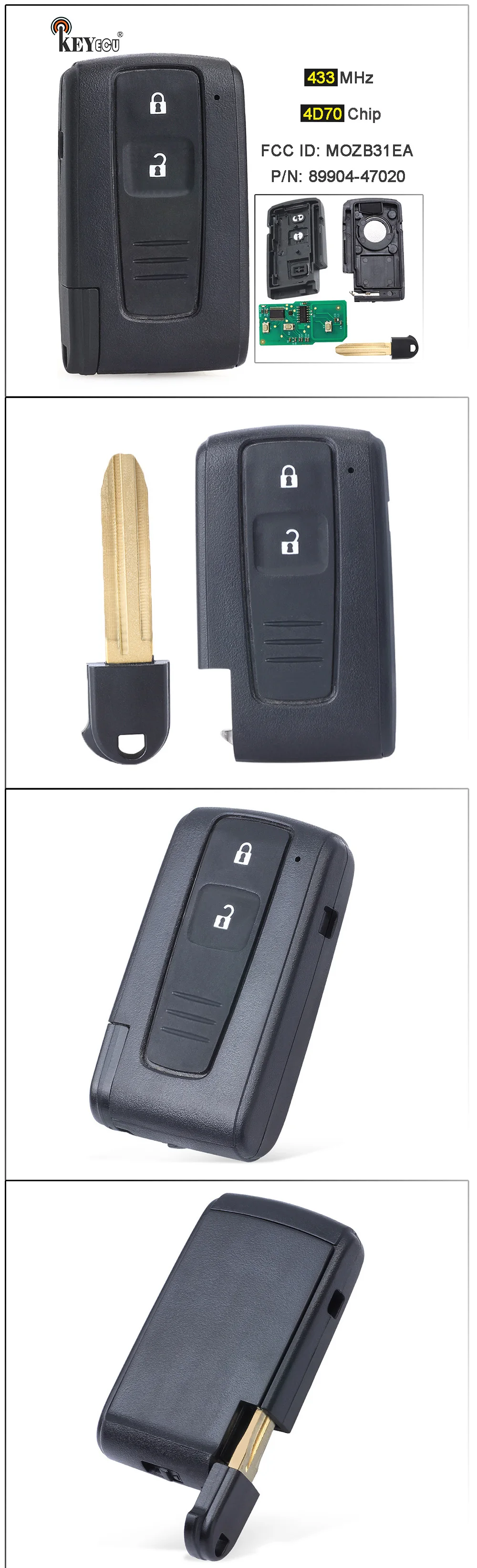 Keyforkess 433MHz p/n: 89904-47020, ID FCC: MOZB31EG Smart Remote Key Fob per Toyota Prius 2004 2005 2006 2007 2008 2009 7 Keyforkess 433MHz p/n: 89904-47020, ID FCC: MOZB31EG Smart Remote Key Fob per Toyota Prius 2004 2005 2006 2007 2008 2009 - S89403bcab46f49ca9bd1e42ca4639ed8T