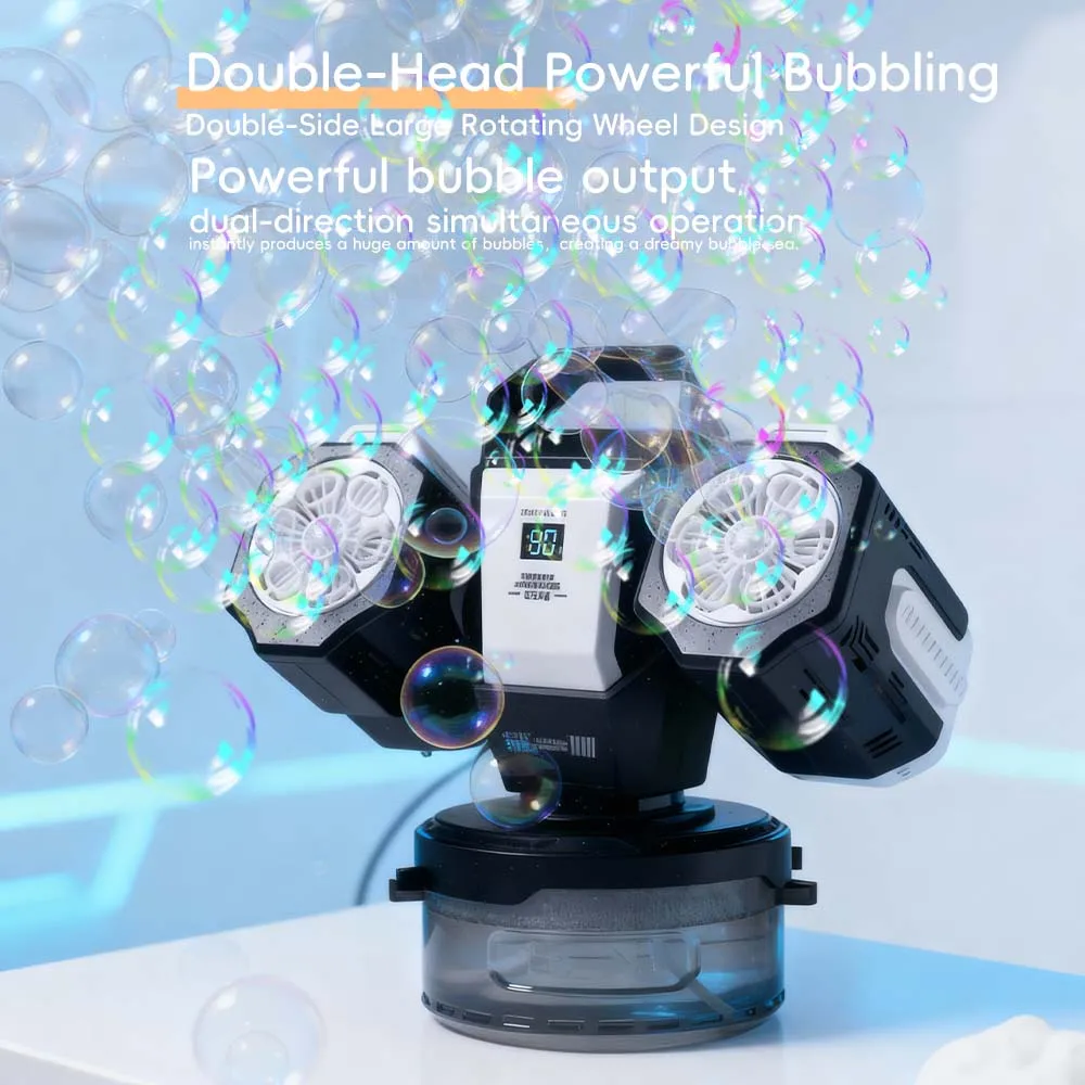2026 Máquina de burbujas: control remoto, luces Rgb, 1800Mah recargable tipo C | Sin solución de burbujas