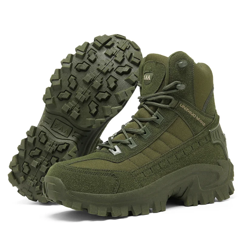 

Men's military boots, high top outdoor hiking shoes, collision resistant, high-quality army tactical sports, jogging and hiking