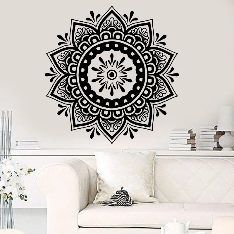 

Vinyl Wall Sticker Mandala Floral Pattern Meditation Yoga Room Sticker Mural, Home Fashion Art Decor Wall Sticker mtl4