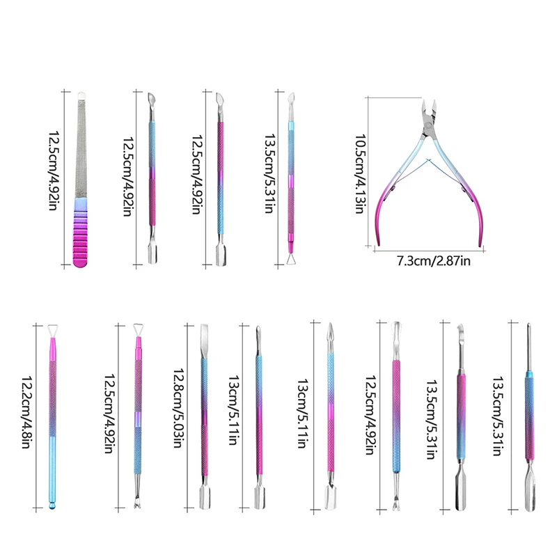 Nails Steel Push Double Head Horseshoe Steel Push Dead Skin Front Bevel Manicure Peeling Nail Art Manicure Tool