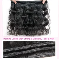 Extensions de Cheveux Humains Naturels Noirs Brésiliens Ondulés, Non Traités, Remy, Tissages Épais et Doux, Longueurs de 10 à 40 Pouces 1