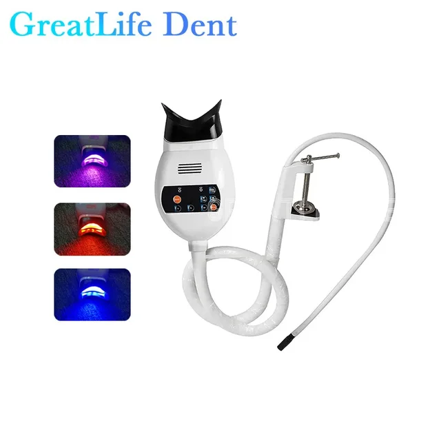 GreatLife Professional Dental Whitening Lamp For Teeth With 3 Color For Table Chair Tooth Whitening Instrument Dental Led Light