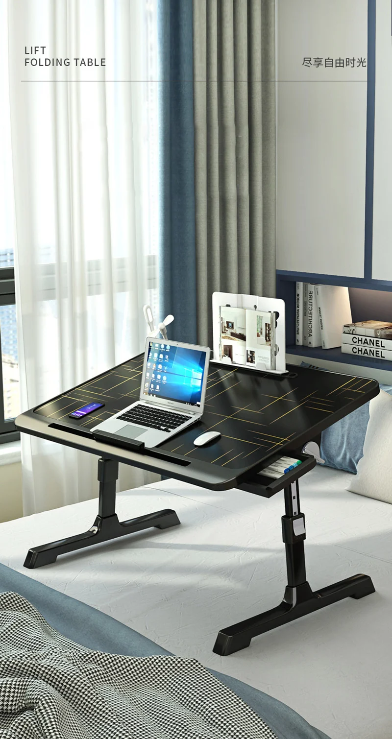Description Picture 2 of itemBed Desk Small Table Plus-Sized Laptop Desk Foldable Lazy Table Dormitory Students Lap Desk
