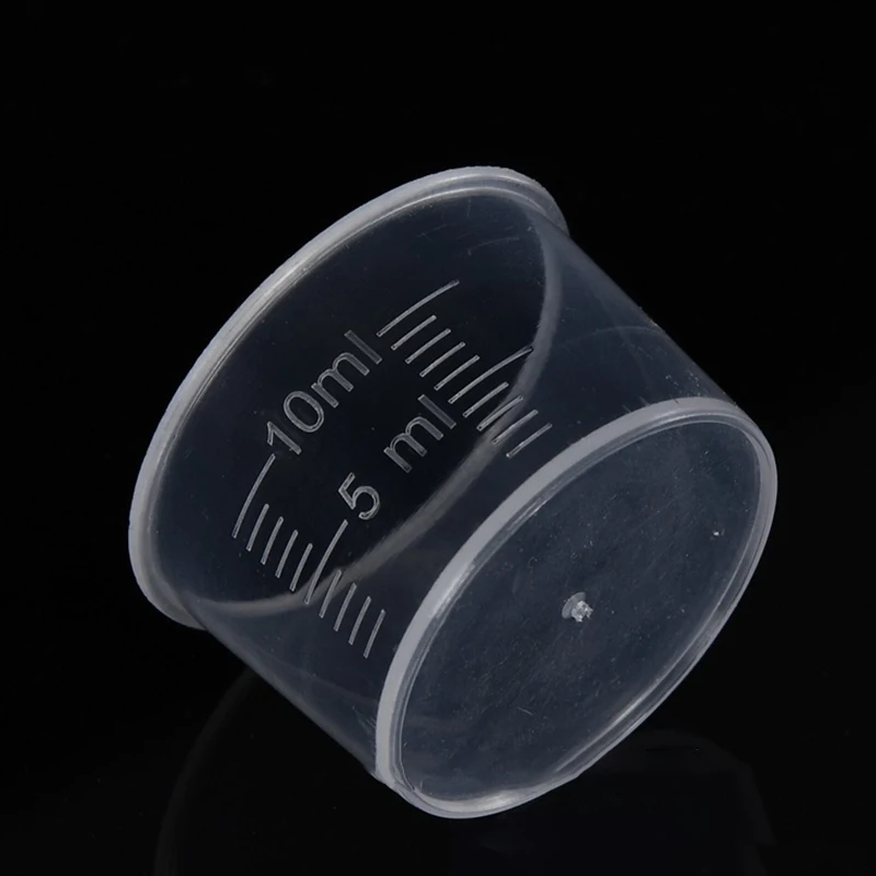20 Stück 10ml Messbecher Kunststoff klar Einweg flüssigkeit volumet rischer Messbecher Messbecher Becher Küchen backwerk zeug – Detail 8