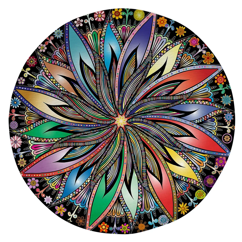 

HX Retro Mandala Round Rug Hallucination Carpet 3D Graphic Carpets for Living Room Bedroom Flannel Area Rug Dropshipping