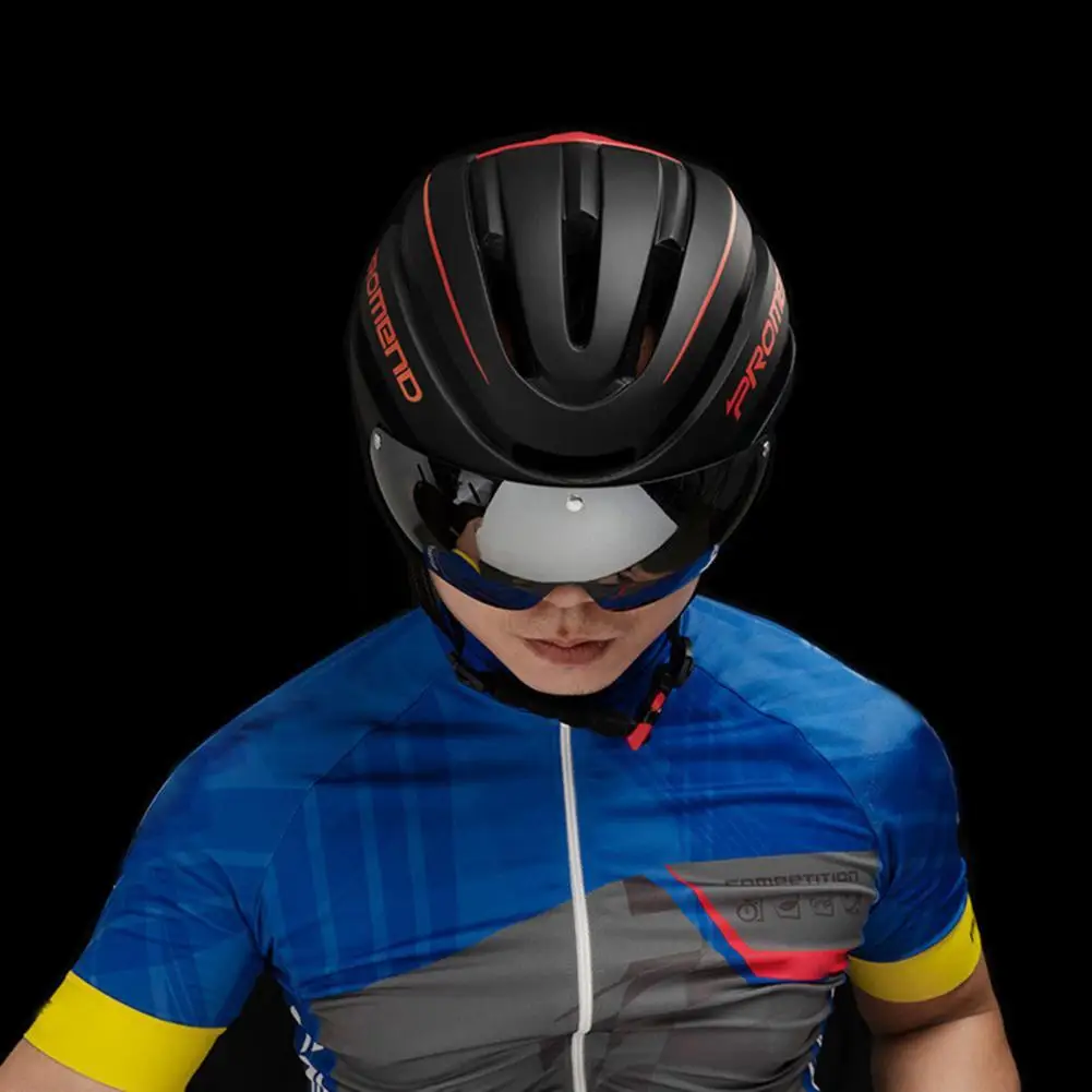 

Bicycle Helmet Safety Breathable Sweat Absorption Accessory Bicycle Helmet with Detachable Magnetic Goggles LED Back Light