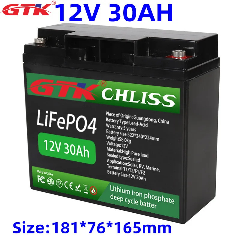 GTK 12V 20Ah 30Ah 50Ah Lifepo4 Battery Lithium Batterie Rechargeable for  Golf Cart UPS LED Light Car Refrigerator - AliExpress