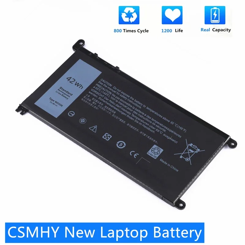 CSMHY New 42Wh WDX0R Laptop Battery For Dell Inspiron 14 5368 5567 7560 5767 7472 7460 7368 7378 5565 Latitude 3488 3580 WDXOR