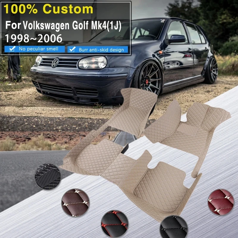 Tapis de sol en cuir pour VW Golf 4 MK4,tapis de voiture,tapis