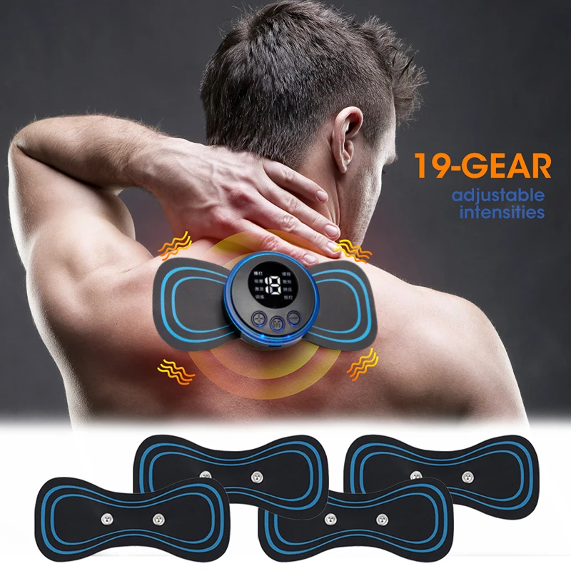

New EMS Mini Electric Massager Stimulator Pain Relief Neck Back Leg Health Care Relaxation Tool Cervical Portable Massage