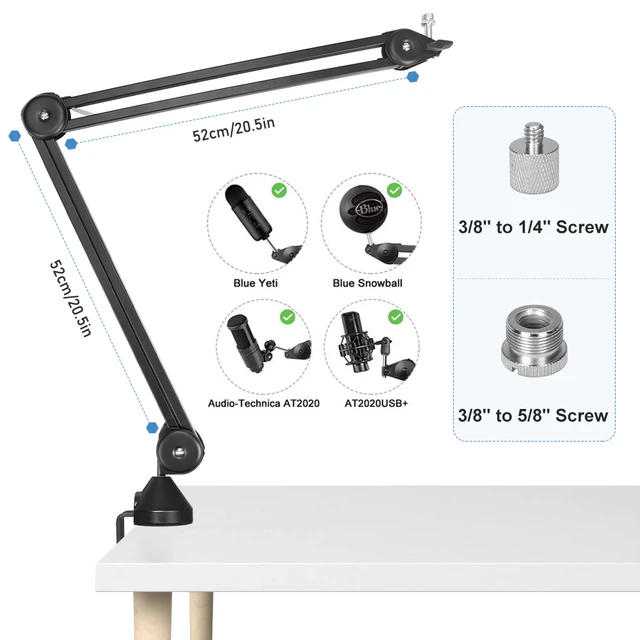 Brazo Ajustable Para Microfono Blue Yeti X Yeti Nano