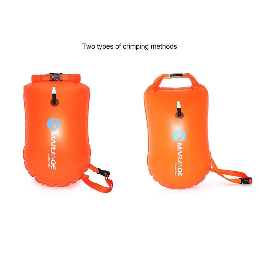 Life Buoy Storage Bag 20L PVC Inflatable Safety Swimming Buoy with Belt 12KG Buoyancy Lightweight for Water Sports