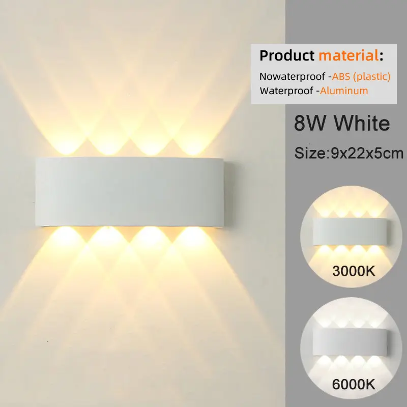 LED Wall Sconces Modern Indoor Outdoor Lamp, White Up Down Wall Mount Lights for Living Room Hallway Bedroom Decor - Image 3